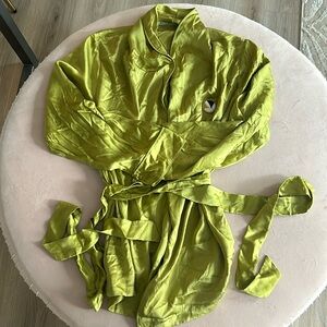 Big Bunny Green Silk Robe Top